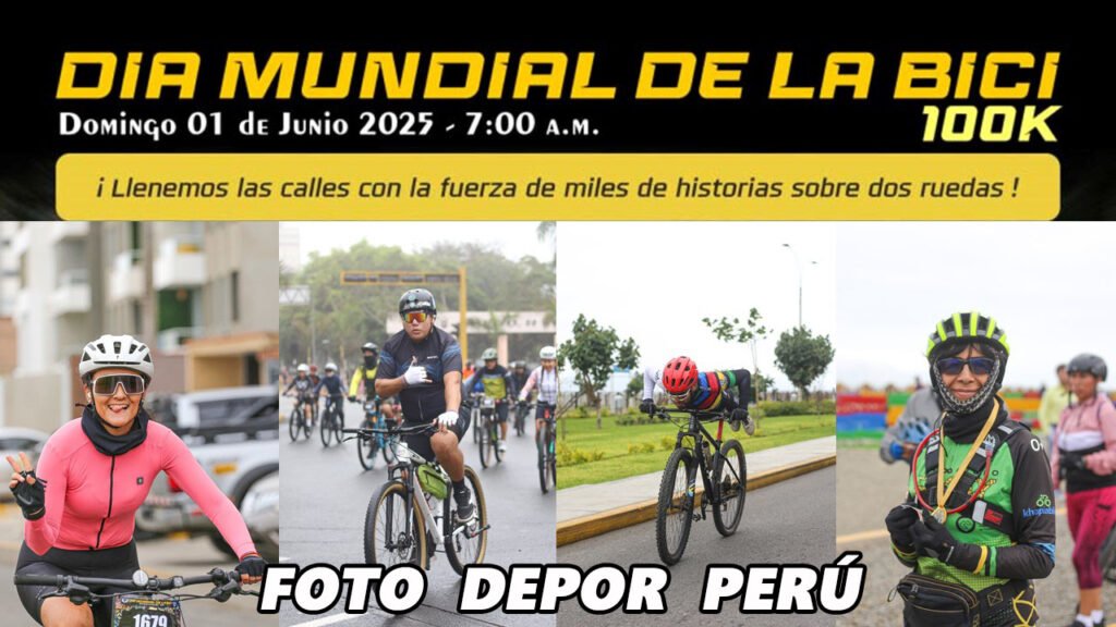 ciclistas pedaleando durante el Día de la Bicicleta en Lima por Foto Depor Perú